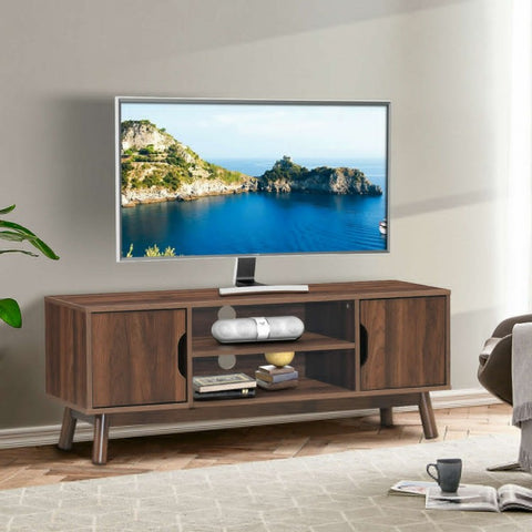 50'' Wood TV Stand with Storage Shelf - Coffee