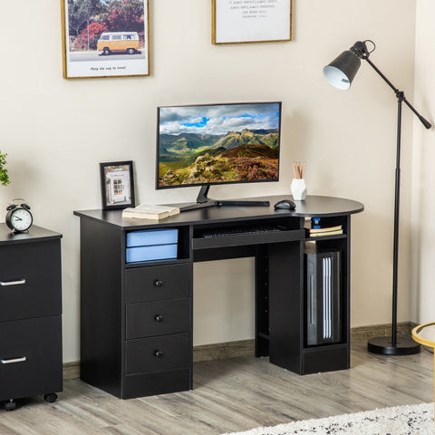 Computer Desk with Storage - Black