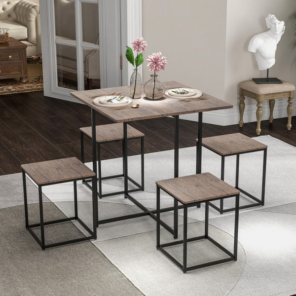 5Pc Dining Table Set - Gray