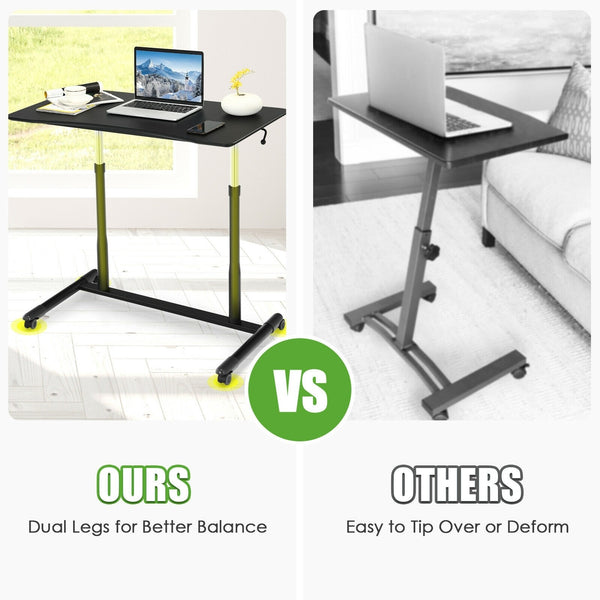 Height Adjustable Computer Desk - Black