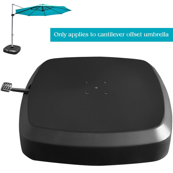 Patio Cantilever Offset Umbrella Base with Wheels - Black