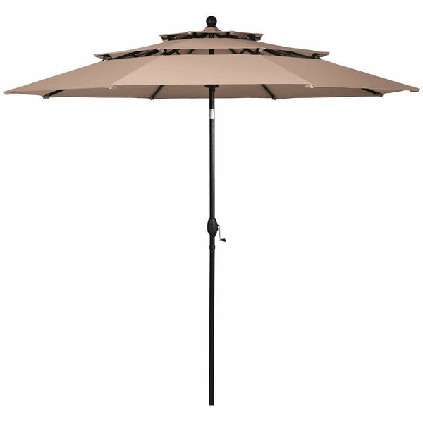 10ft 3 Tier Outdoor Patio Umbrella - Beige