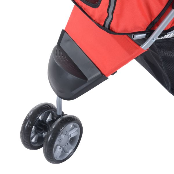 Folding  Pet Stroller Carrier -  Red