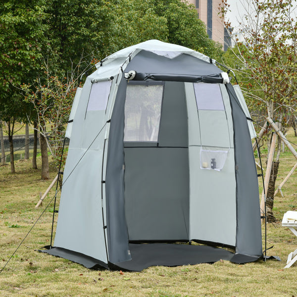 Outdoor Portable Camping Shower Changing Room with Carry Bag - Grey