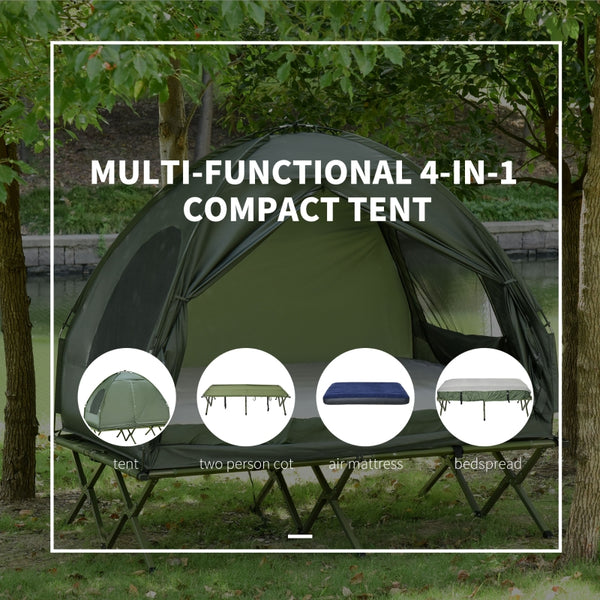 Outdoor Portable Camping Tent with Carry Bag - Dark Green