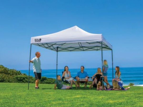 10x10 ft. Solo Steel Height Adjustable Straight Leg Premium Pop-Up Canopy Tent - Assorted Colours