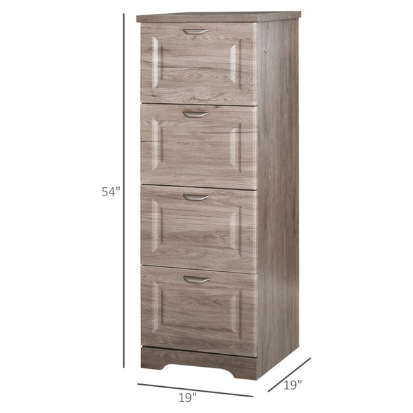 4 Drawer Vertical File Cabinet - Gray Oak