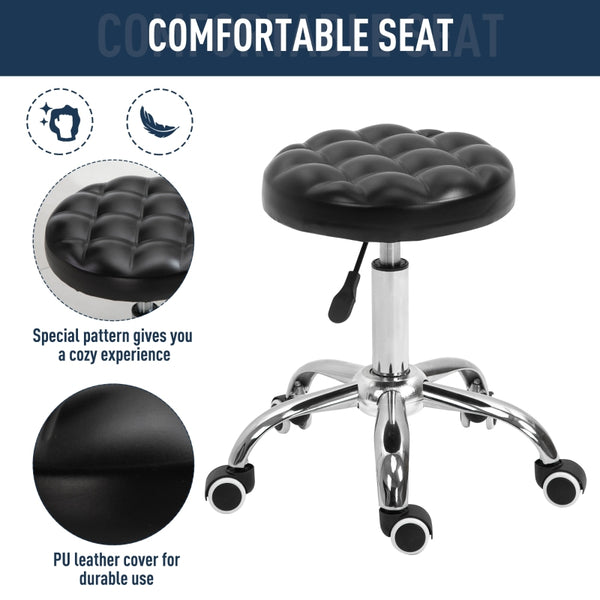 Swivel Spa Chair Massage Stool - Black