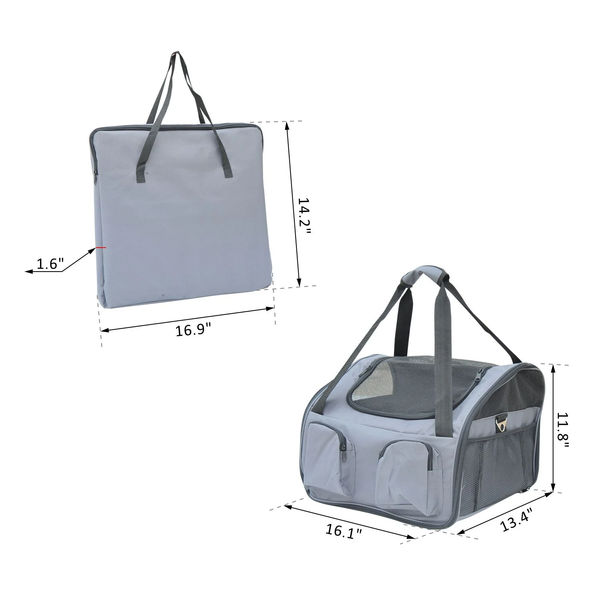 3 in 1 Pet Car Carrier - Grey