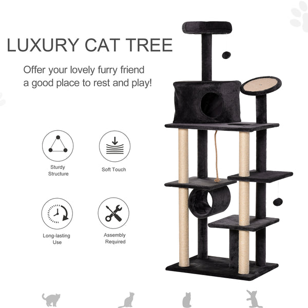 71" Cat Tree Activity Center - Dark Grey
