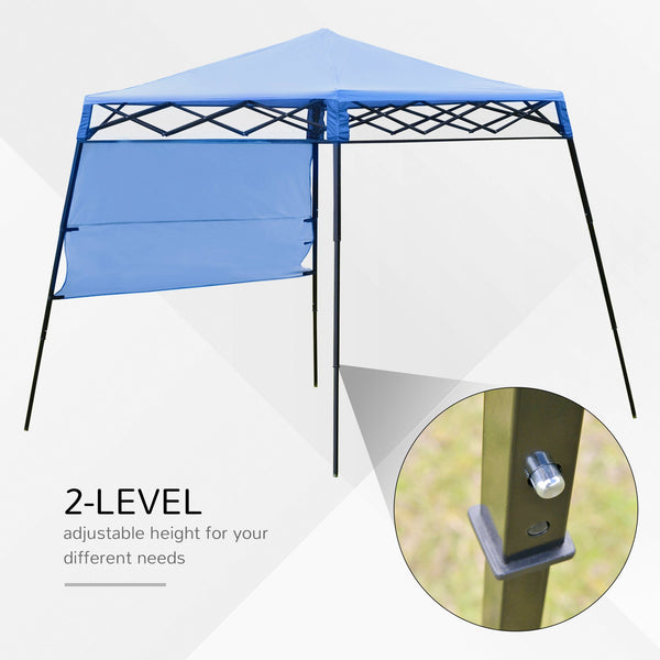 7x7 ft Outdoor Pop Up Party Tent with Adjustable Legs - Blue
