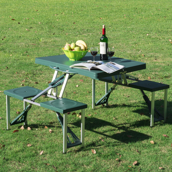 Outdoor Camping Portable Folding Table - Dark Green