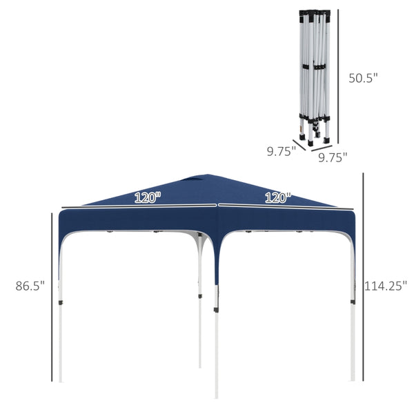 10' x 10' Height Adjustable Pop Up Tent - Navy Blue