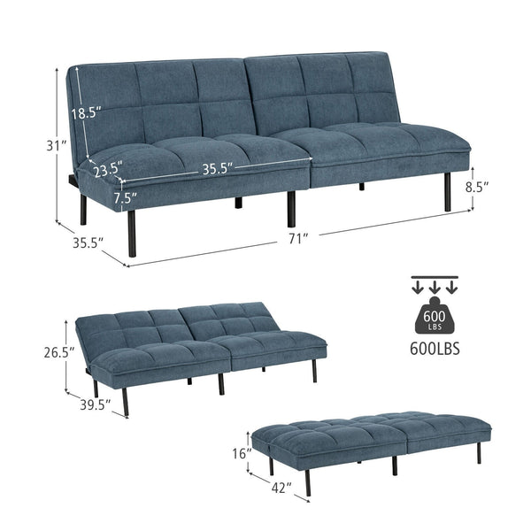 Convertible Sofa Bed - Blue