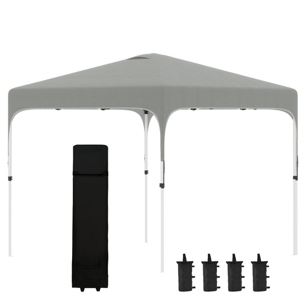 10' x 10' Height Adjustable Pop Up Tent - Light Grey