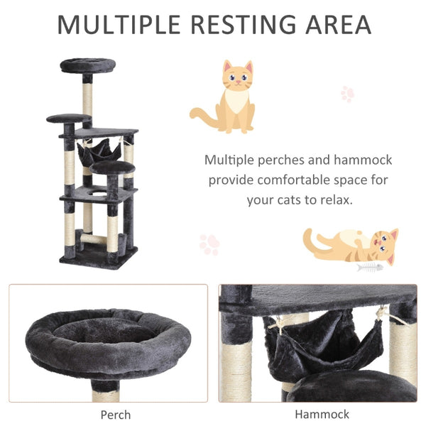 52" Multilevel Cat Tree Activity Centre - Grey