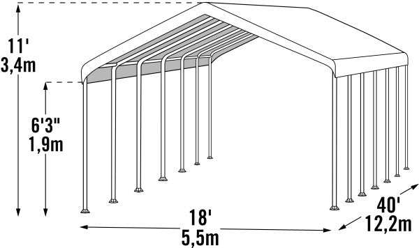 40x18 ft. Heavy Duty SuperMax Wedding Party Event Canopy Tent Fire Rated