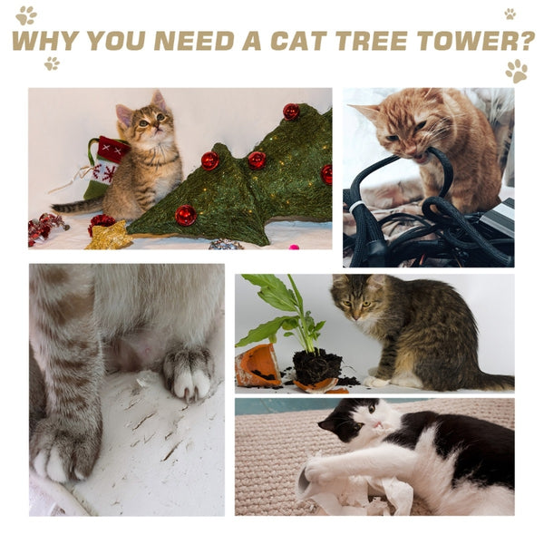 71" Multilevel Cat Tree Condo with Activity Centre - Beige